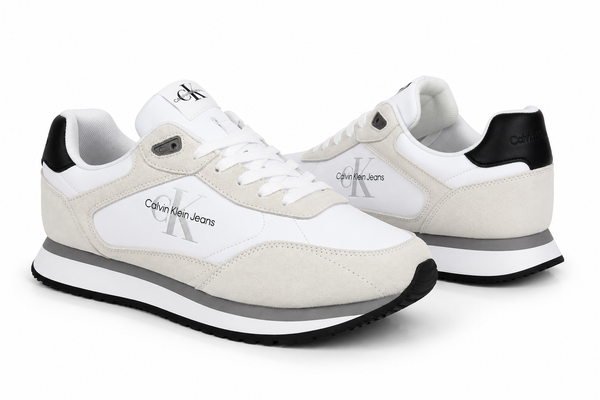 Calvin Klein Jeans Retro Runner Blanc & Beige