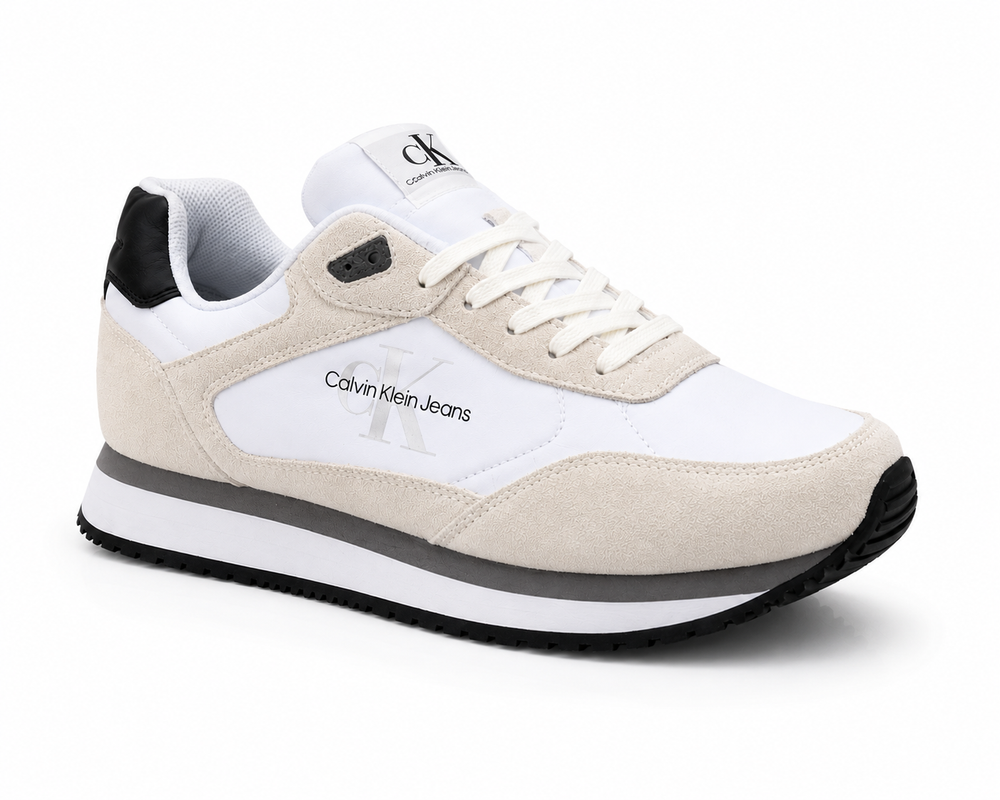 Calvin Klein Jeans Retro Runner Blanc & Beige