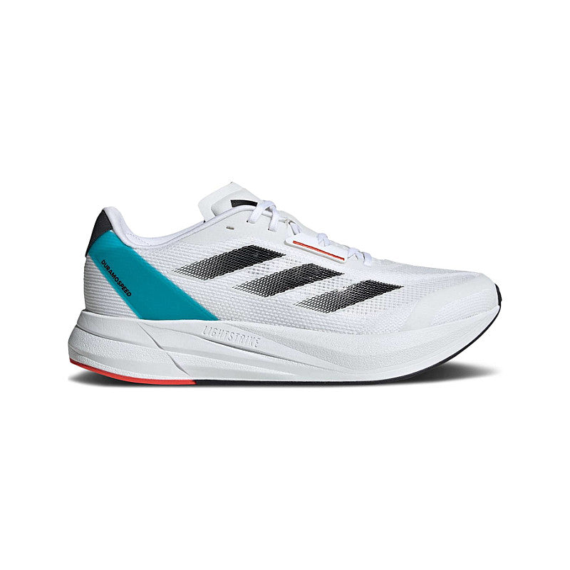 Adidas Duramo Speed en coloris blanc avec des accents cyan