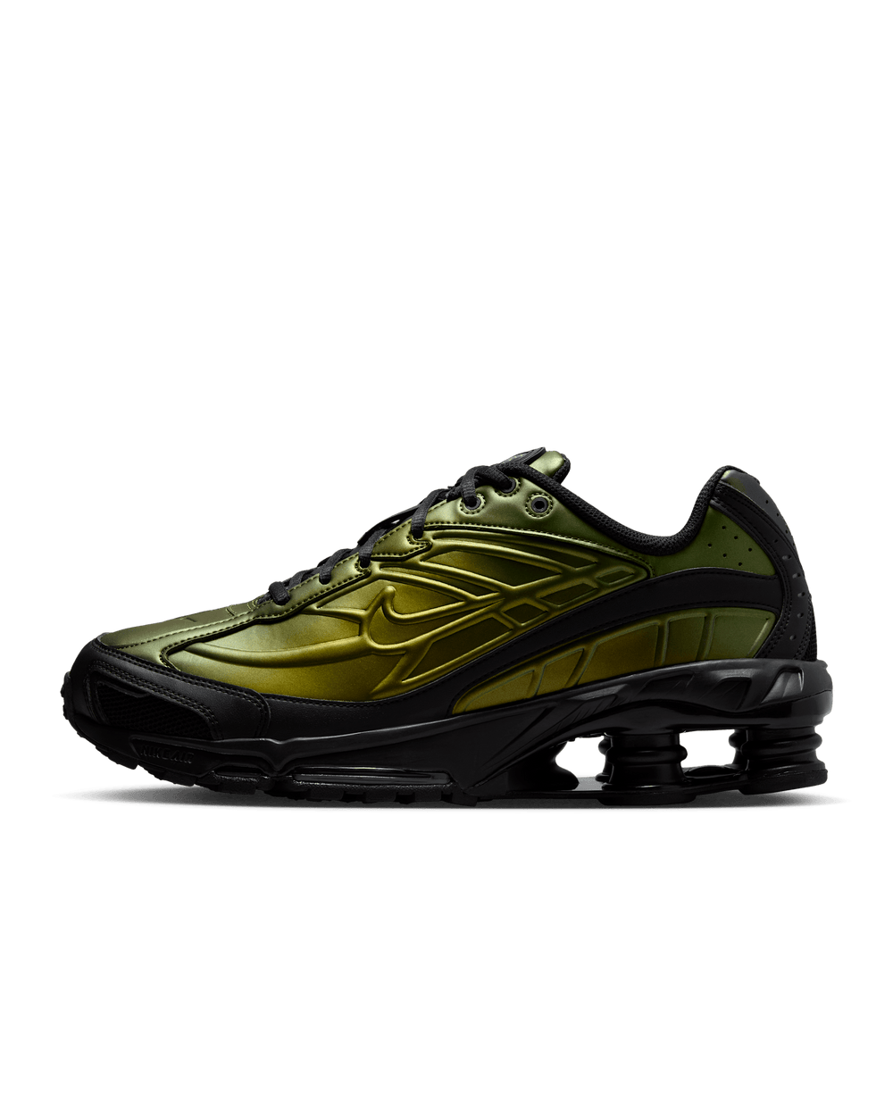 Nike Shox R4 – Sneakers Homme Vert Olive Métallisé
