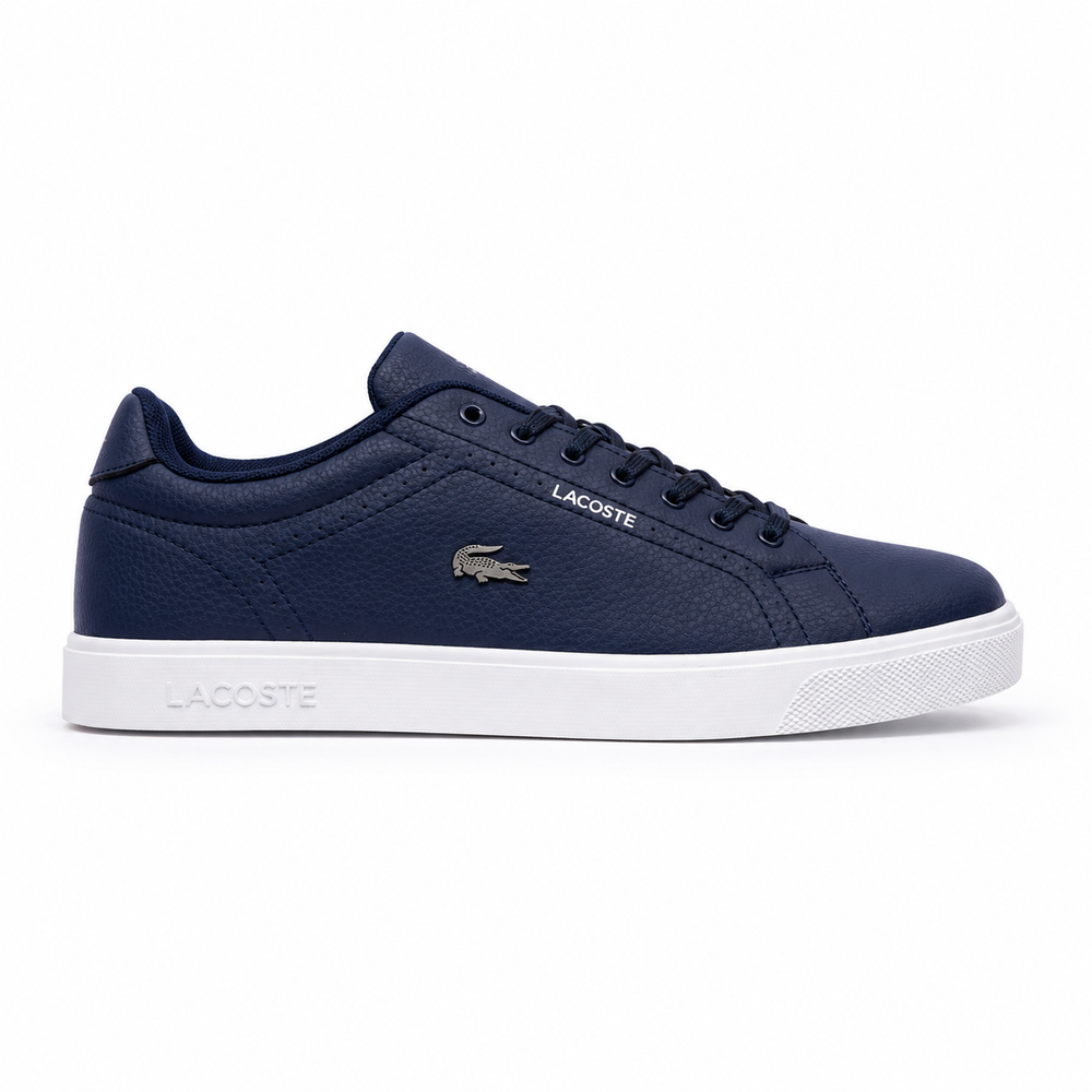 Lacoste Lerond Set – Baskets Homme en Cuir Synthétique (Bleu Marine/Blanc)