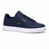 Lacoste Lerond Set – Baskets Homme en Cuir Synthétique (Bleu Marine/Blanc)