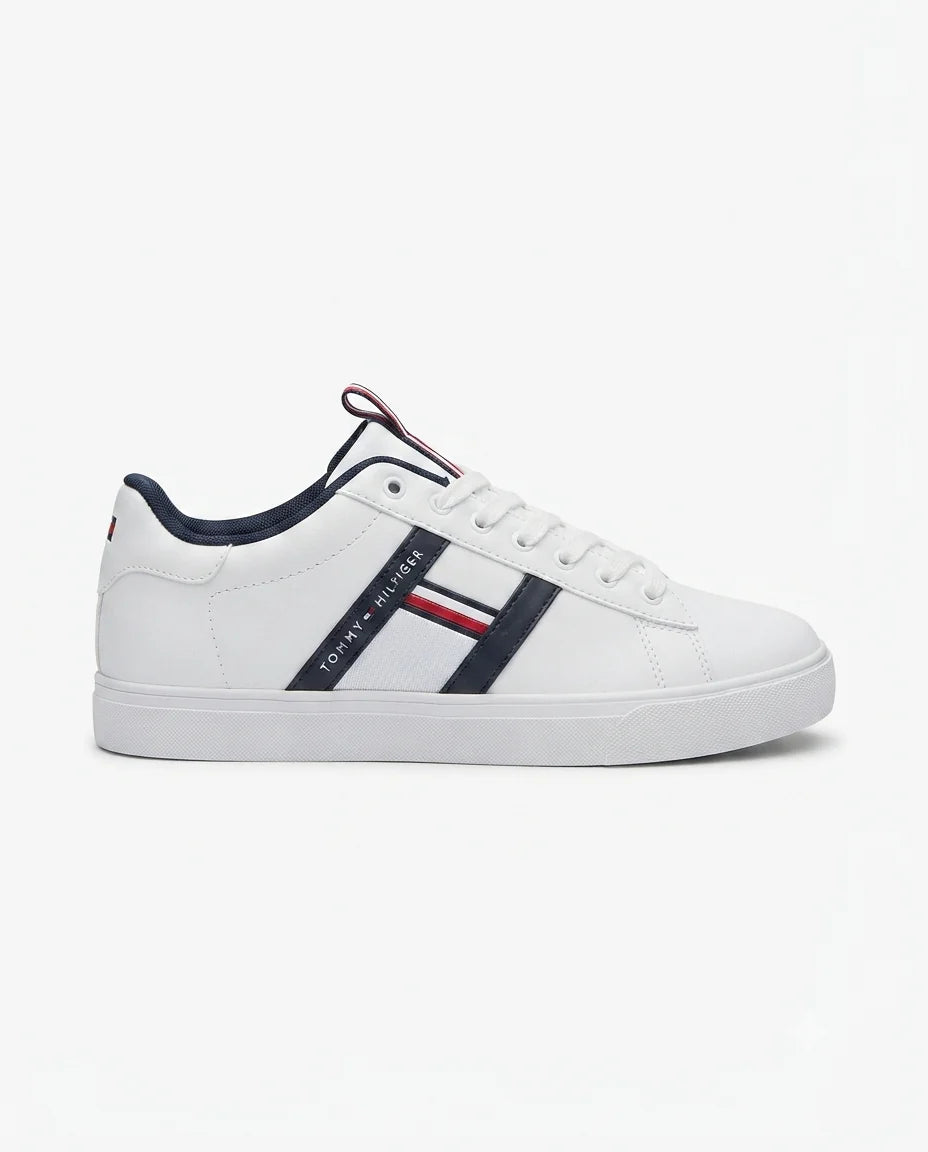 Tommy Hilfiger Essential Cupsole – Baskets Homme Blanc/Bleu Marine