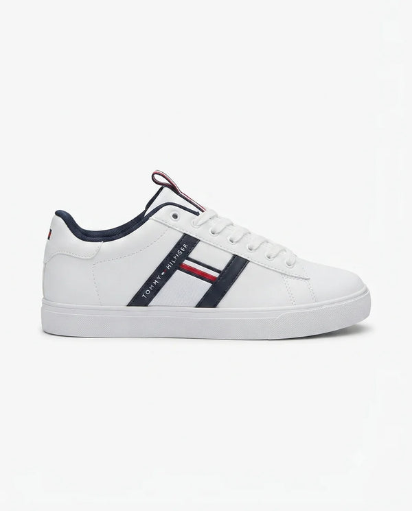 Tommy Hilfiger Essential Cupsole – Baskets Homme Blanc/Bleu Marine