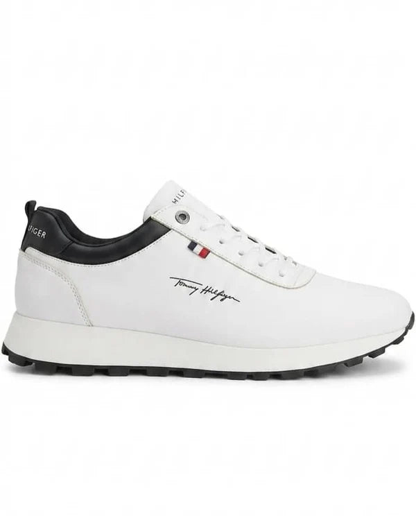 Tommy Hilfiger Runner Blanc & Noir – Sneakers Élégantes Unisexe